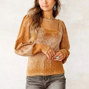 Willow & Root Puff Sleeve Sweater Womens XS